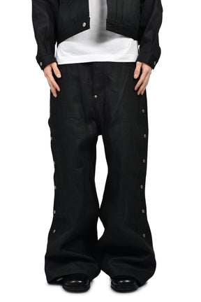 RH SUPER BAGGY SIDE SNAP JEAN / RAW BLK