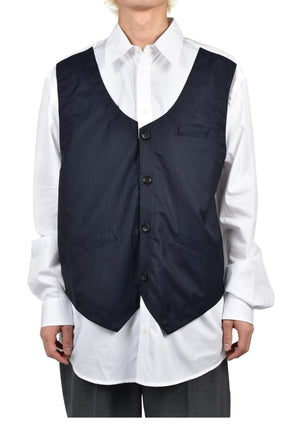 OVERSHIRT WITH VEST / BLUE PINSTRIPE