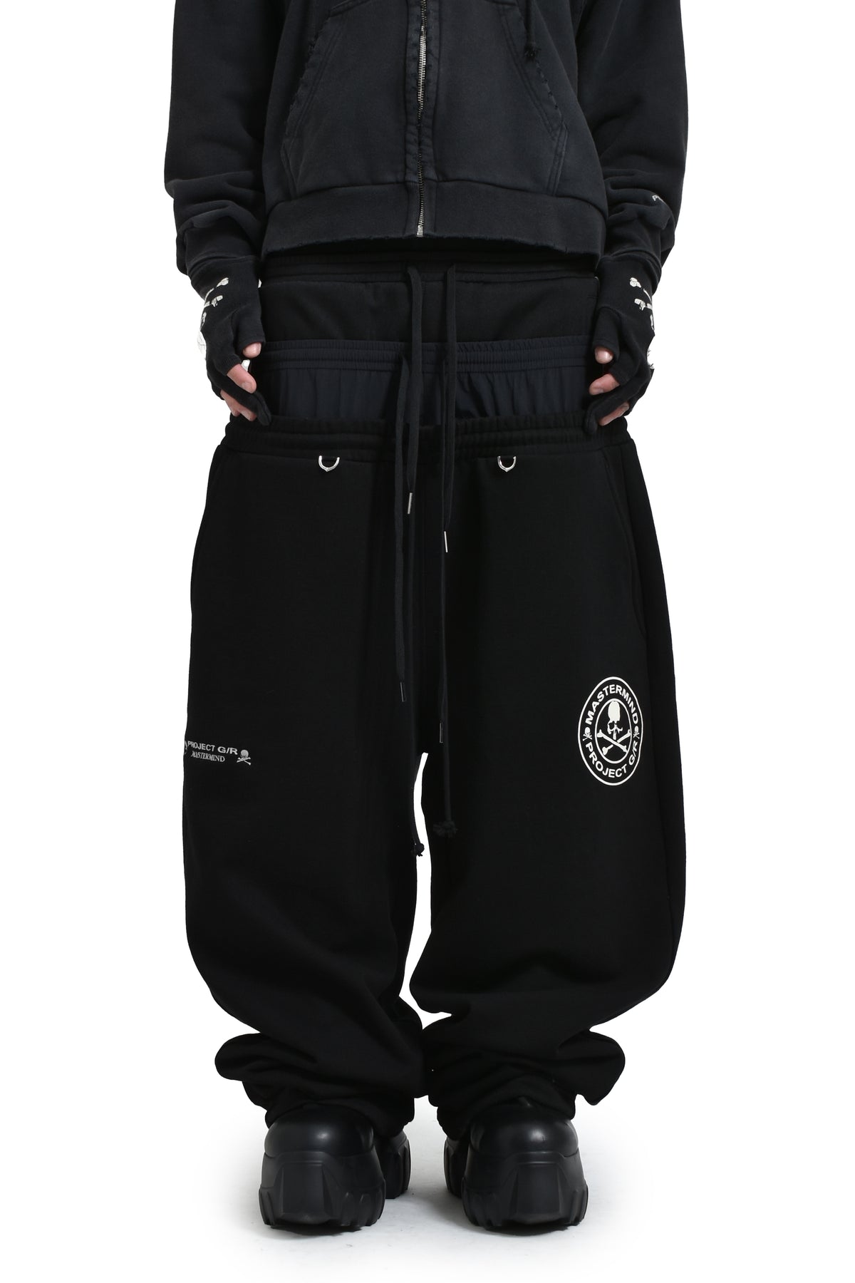 3 LAYRED TRACK PANTS / BLK