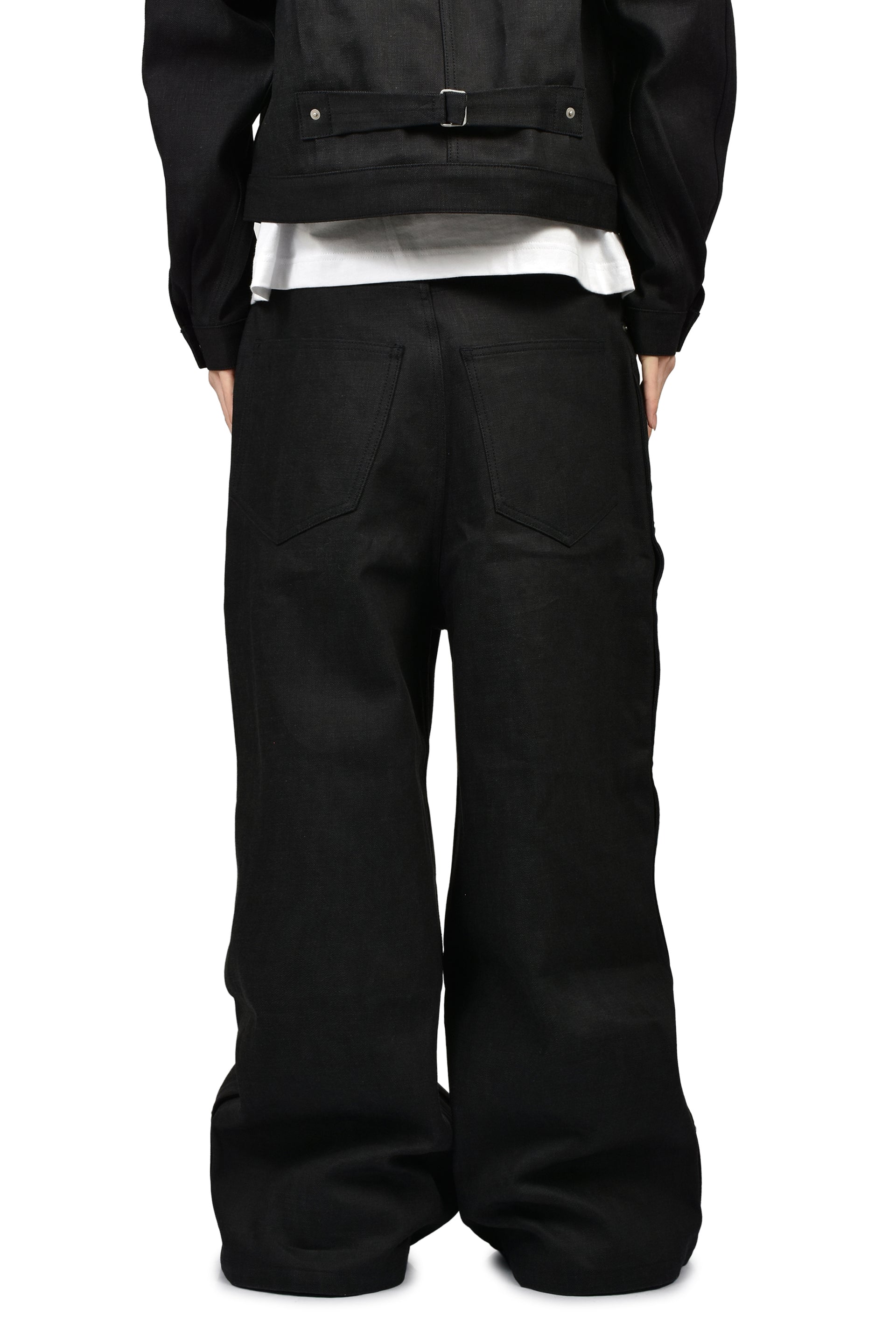 RH SUPER BAGGY SIDE SNAP JEAN / RAW BLK