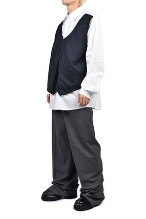 OVERSHIRT WITH VEST / BLUE PINSTRIPE