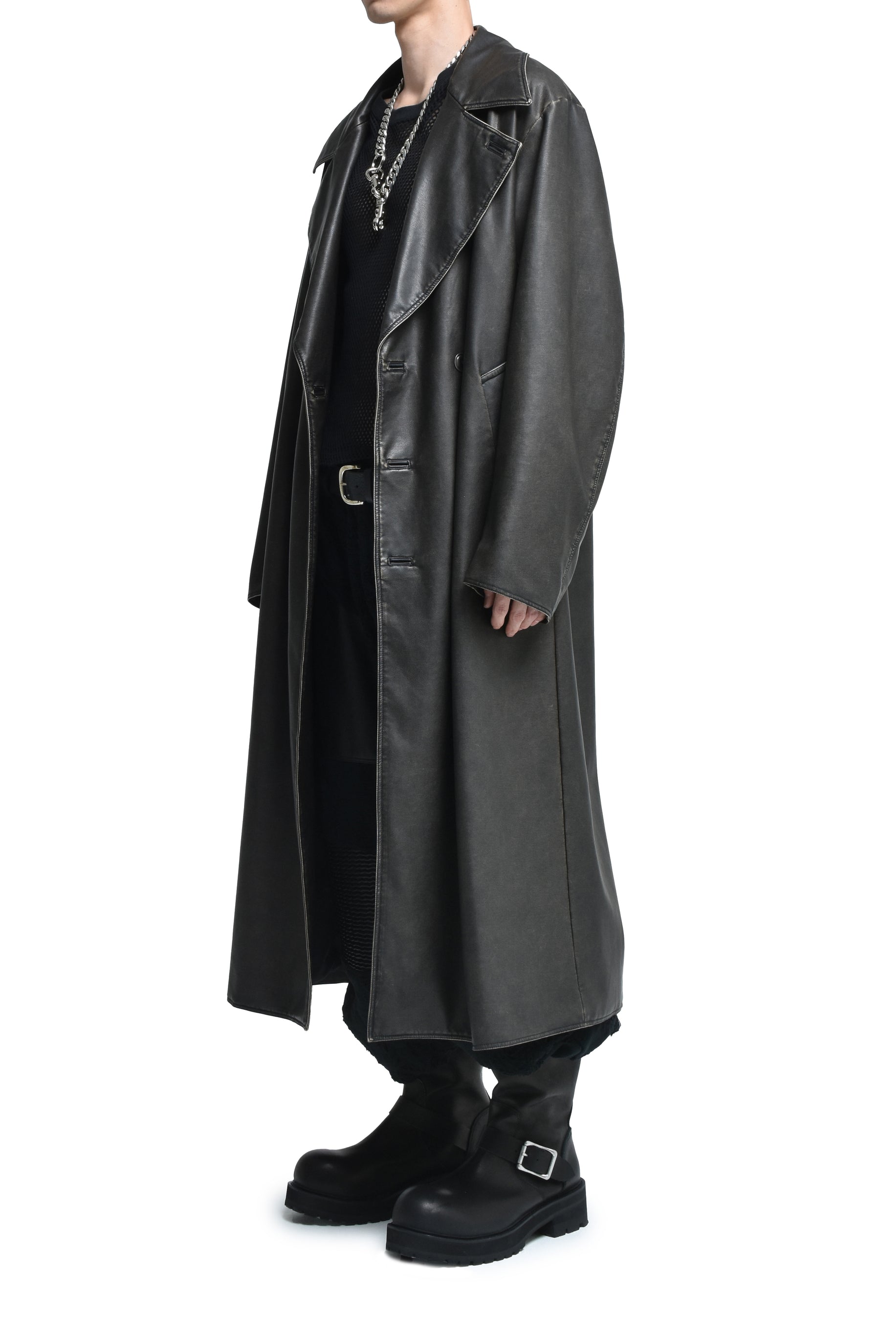 LOOSE DOUBLE COAT / D. BROWN 