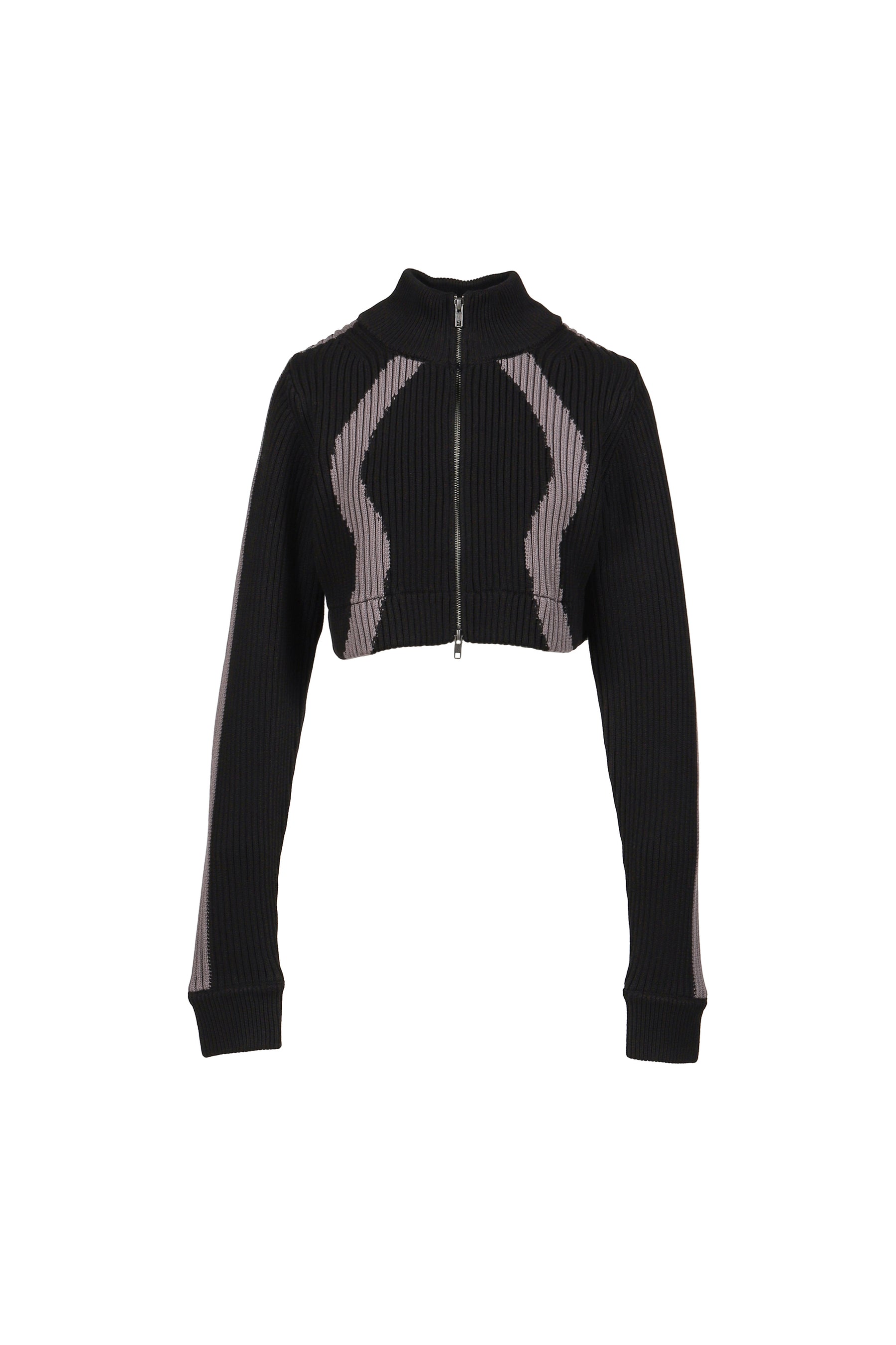 DOUBLE ZIP KNIT / BLACK
