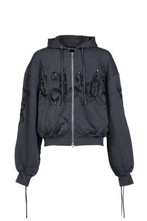 WASHED CHAOS HOODIE / BLK
