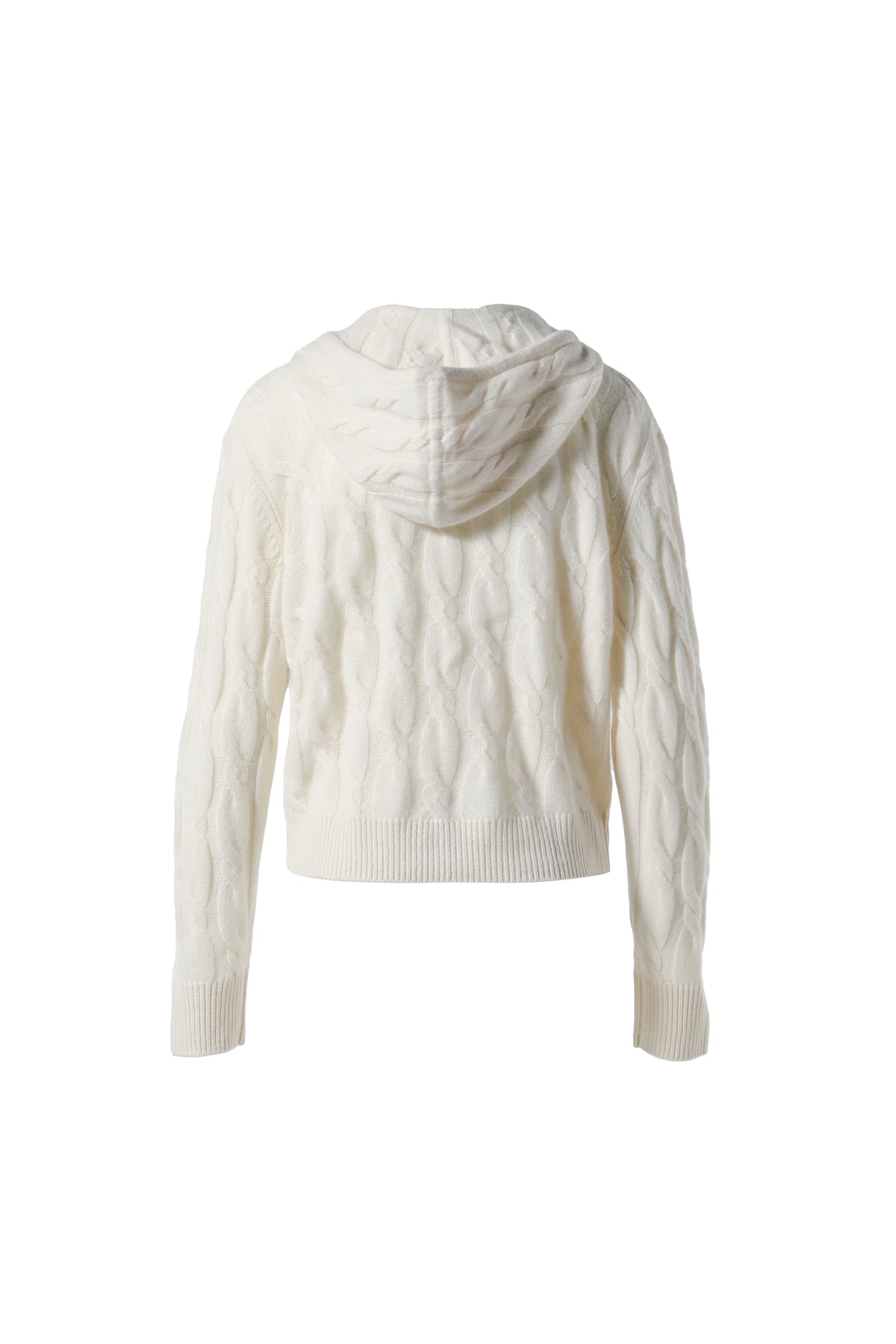 SRC CABLE-KNIT CASHMERE ZIP  / CREAM