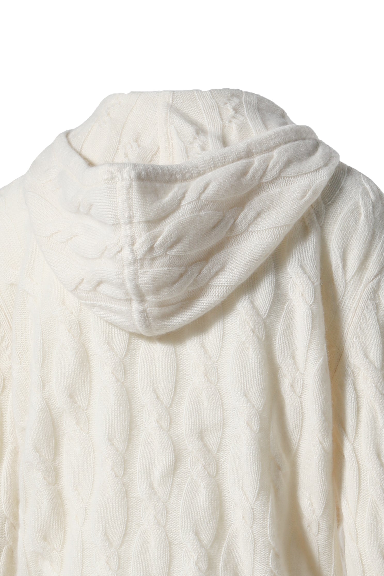 SRC CABLE-KNIT CASHMERE ZIP  / CREAM