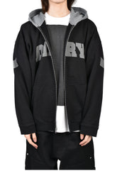 ARCH LOGO ZIP HOODIE / BLK GRY