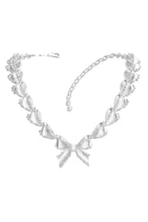 METAL BOWKNOT PROM NECKLACE / SIL