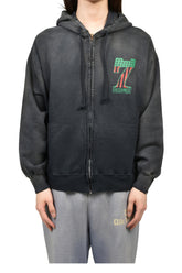 #7 VINYL ZIP HOODIE AGED / BLK