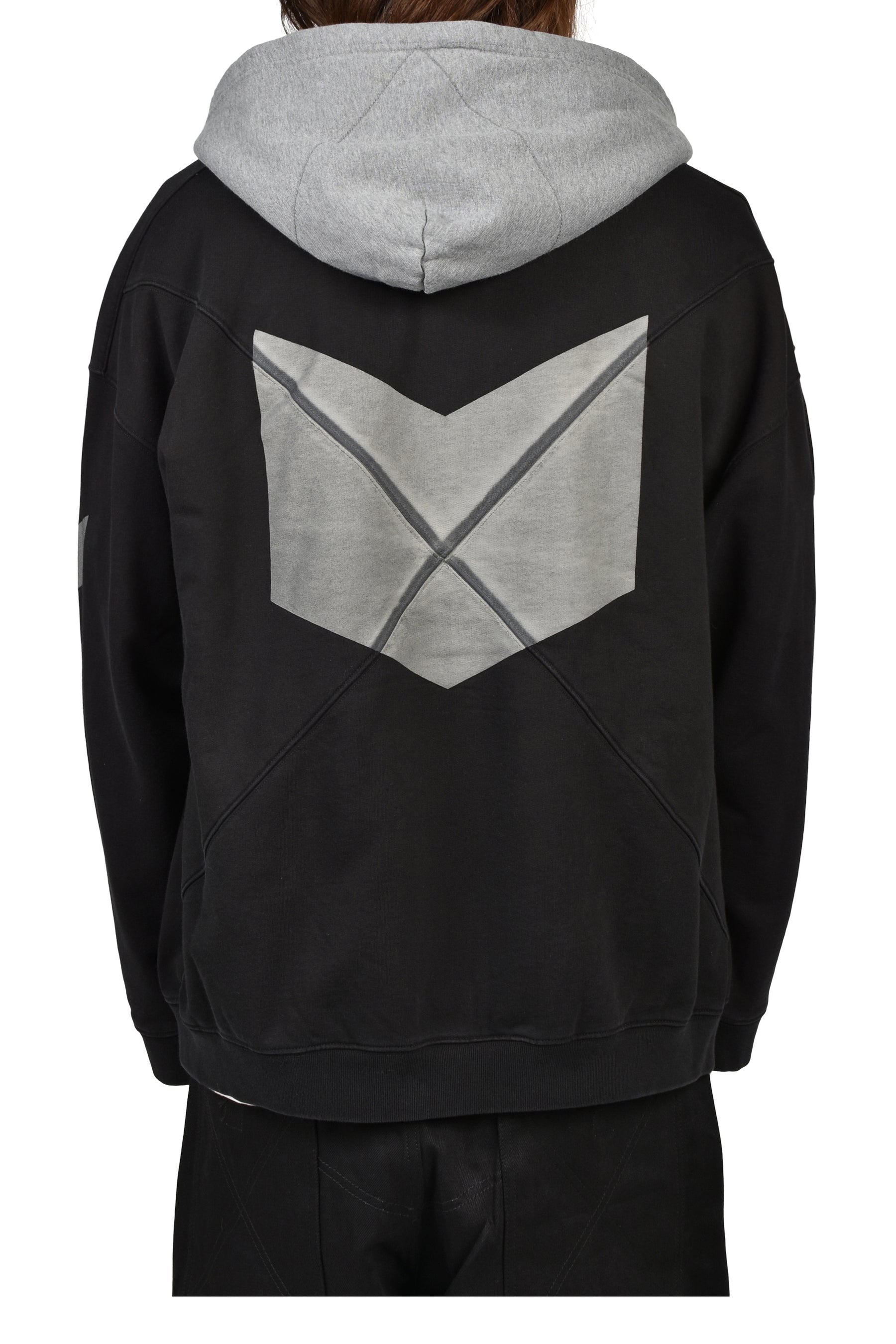 ARCH LOGO ZIP HOODIE / BLK GRY