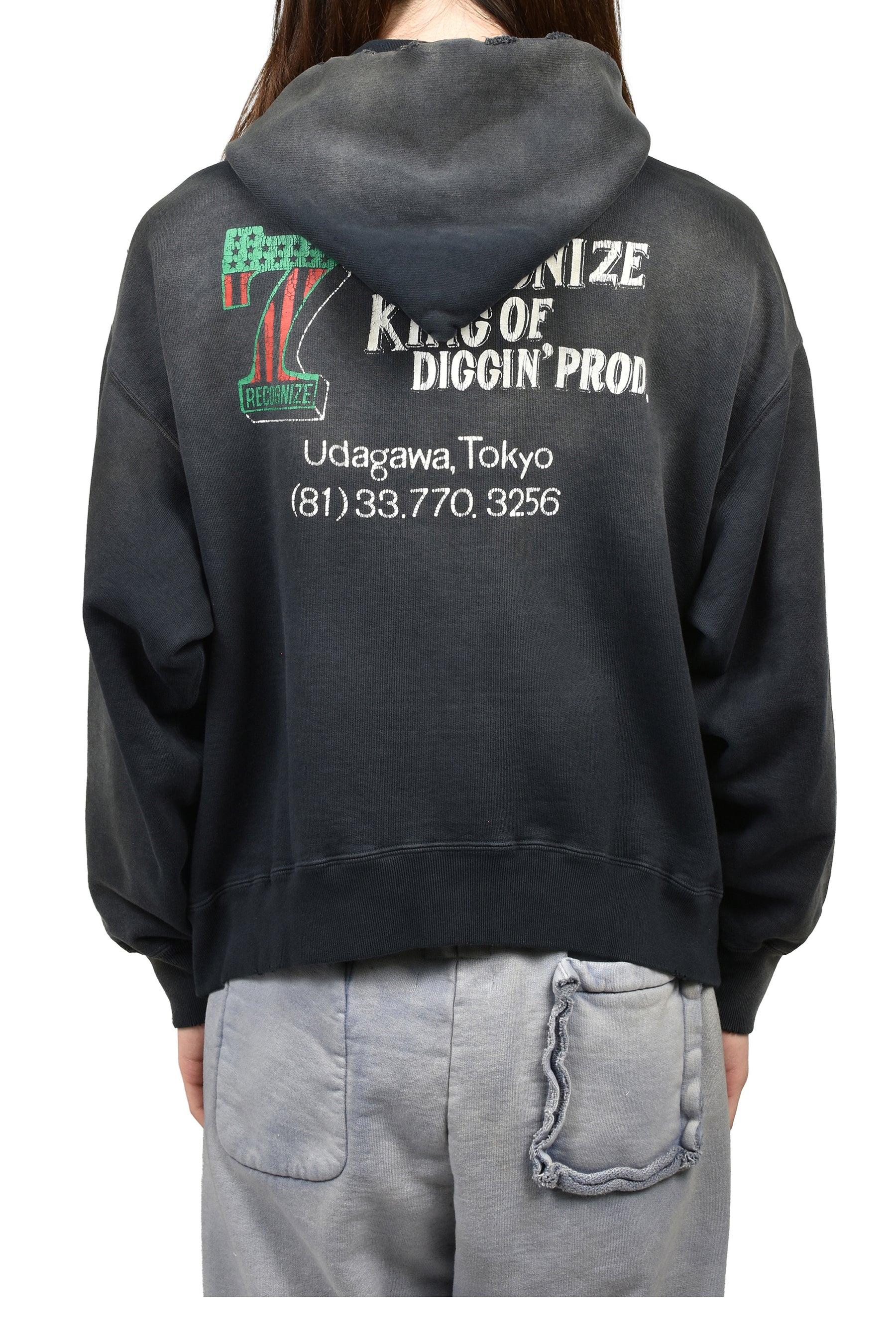 #7 VINYL ZIP HOODIE AGED / BLK