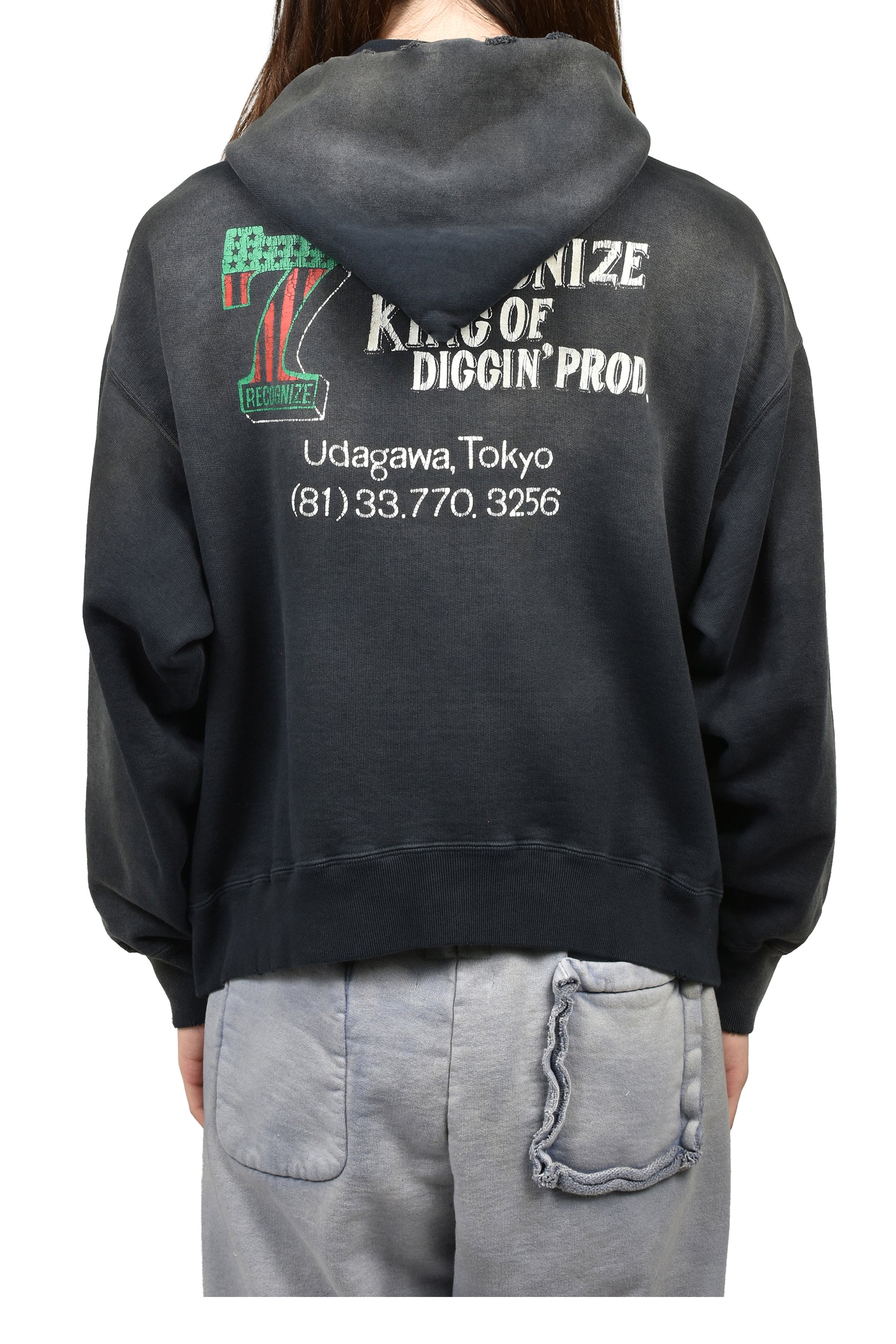 #7 VINYL ZIP HOODIE AGED / BLK