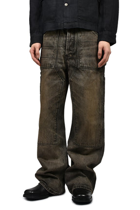 JAPANESE DENIM DOUBLE KNEE / MUD WASH BLACK