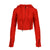 MORO KNITTED HOODIE ZIP-UP / RED 