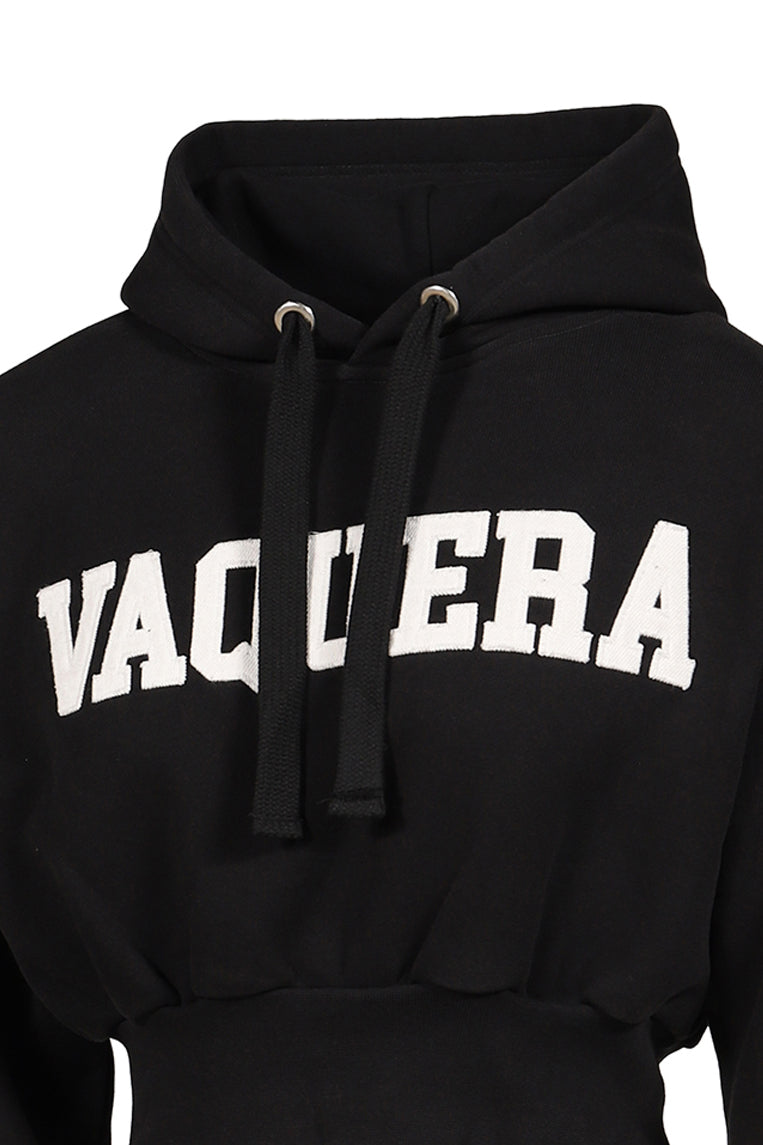 SHOULDER PAD HOODIE KNIT / BLK