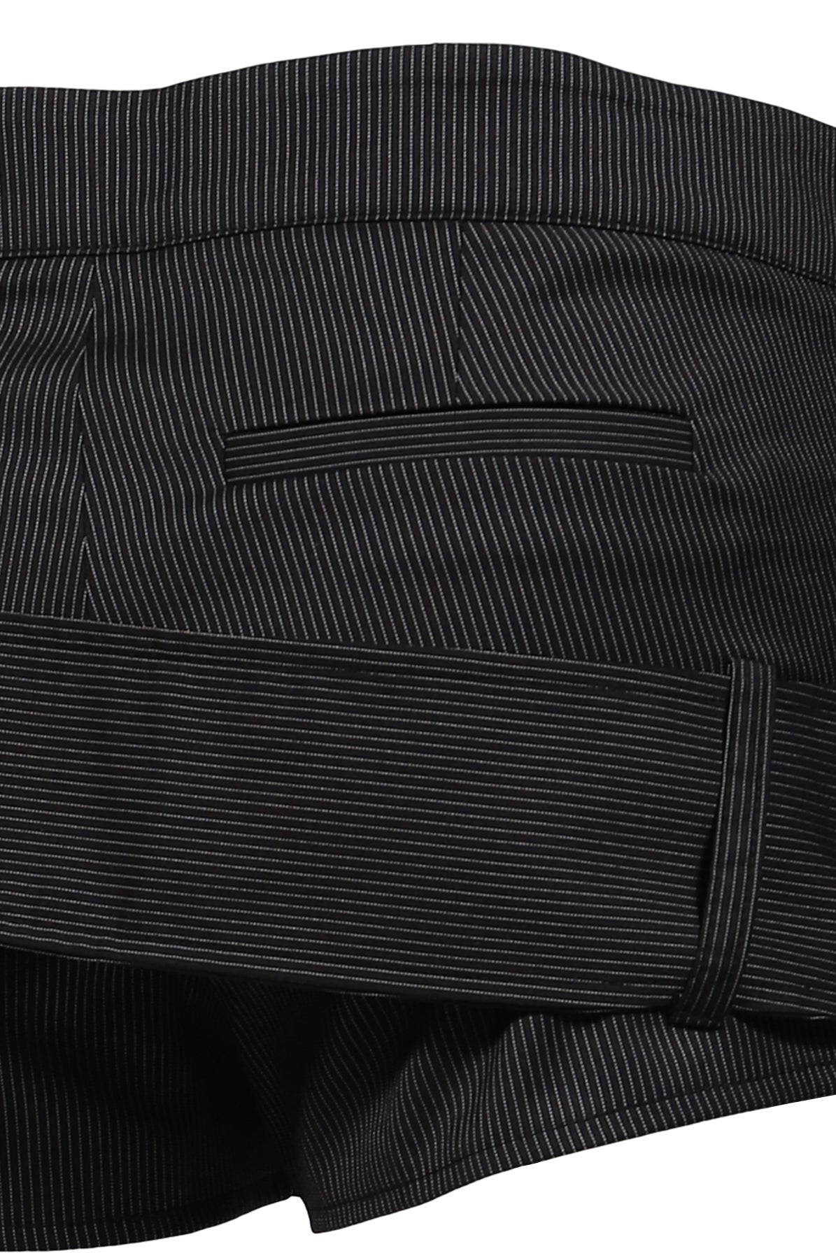 BELT DETAIL SHORTS / STRIPE BLK