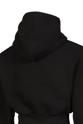 SHOULDER PAD HOODIE KNIT / BLK