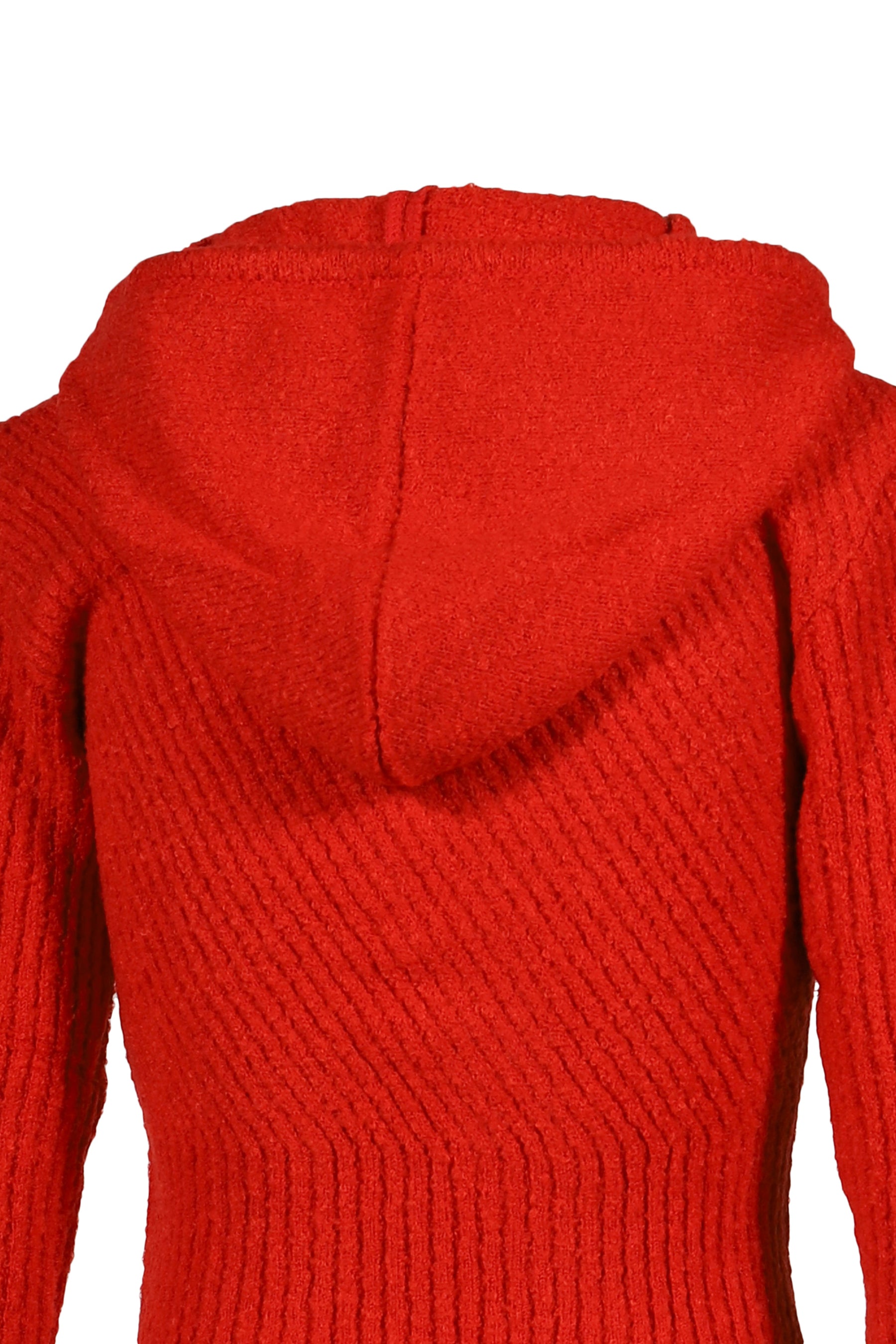 VACANT Archive FW25 MORO KNITTED HOODIE ZIP-UP / RED - NUBIAN