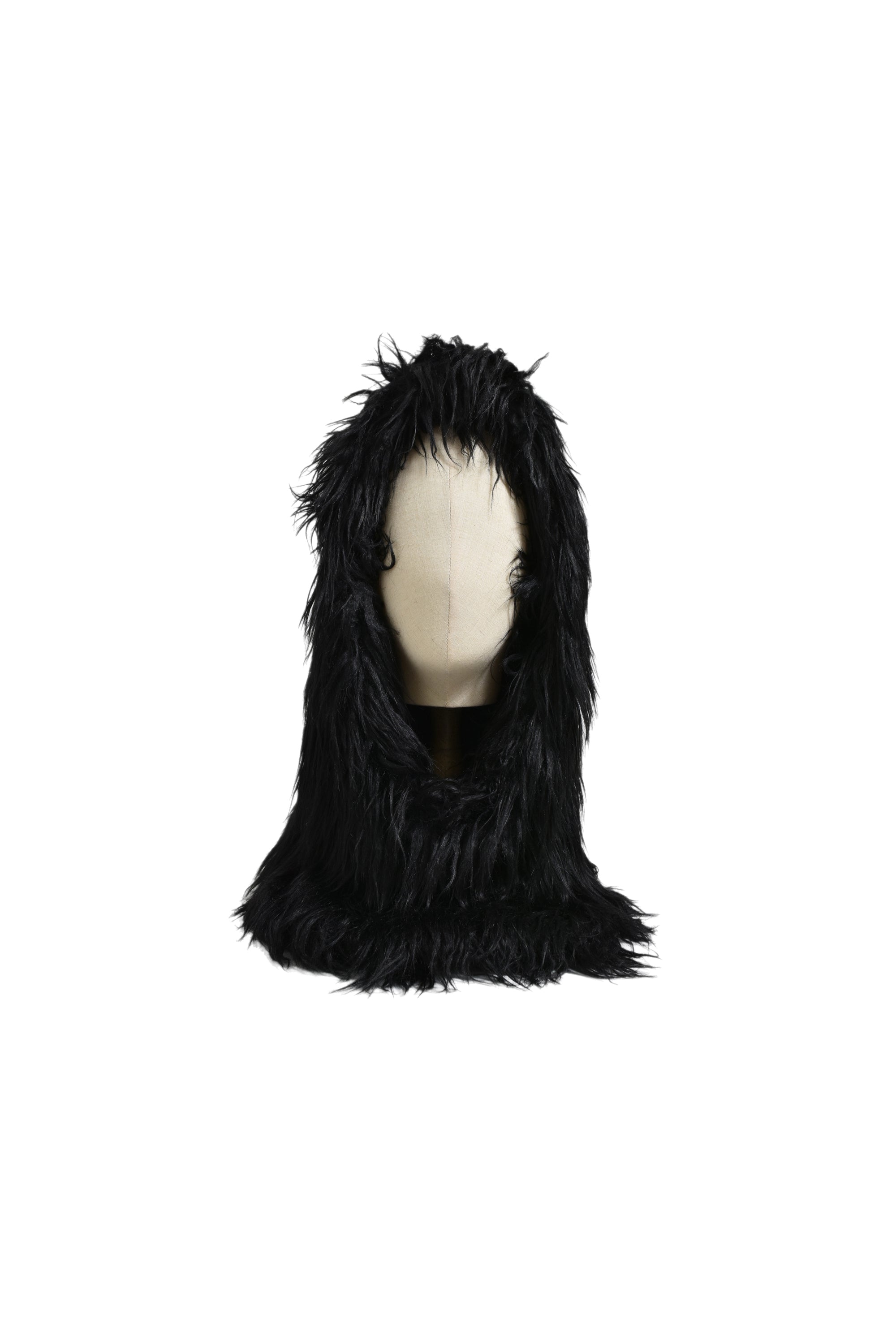 HAIRY FUR BALACLAVA / BLK