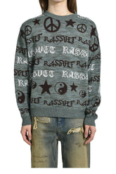 FAIRISLE KNIT SWEATER / GRY GRN