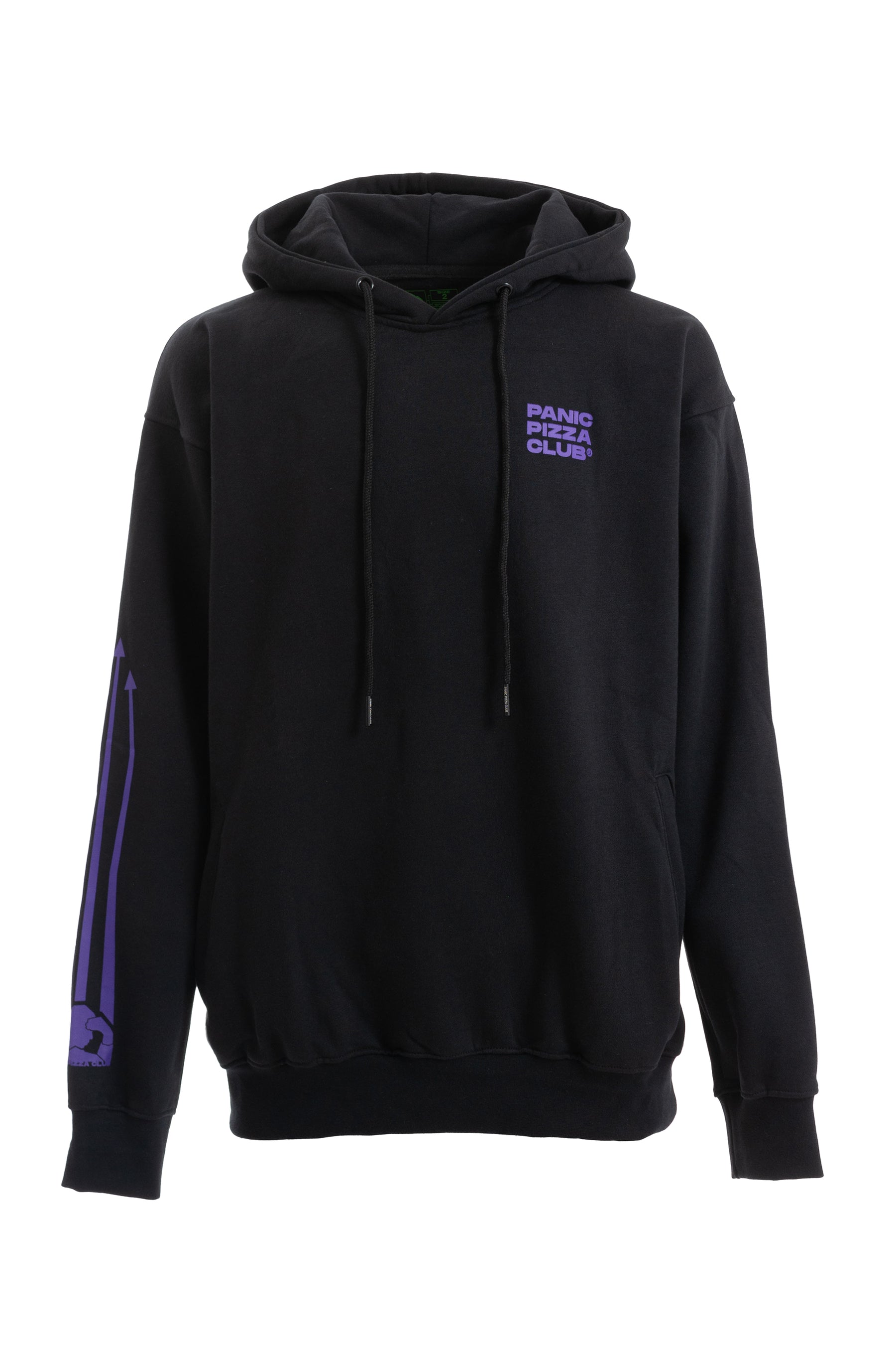 PANIC PIZZA CLUB SS23 EVOLUTION HOODIE / BLK PUR -NUBIAN