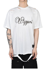 DISTRESSED GRAPHIC T-SHIRT / WHT
