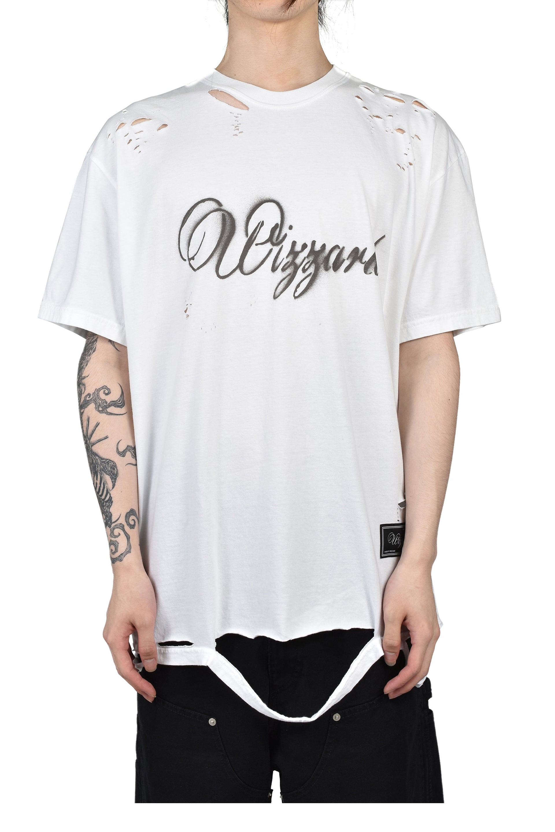 DISTRESSED GRAPHIC T-SHIRT / WHT