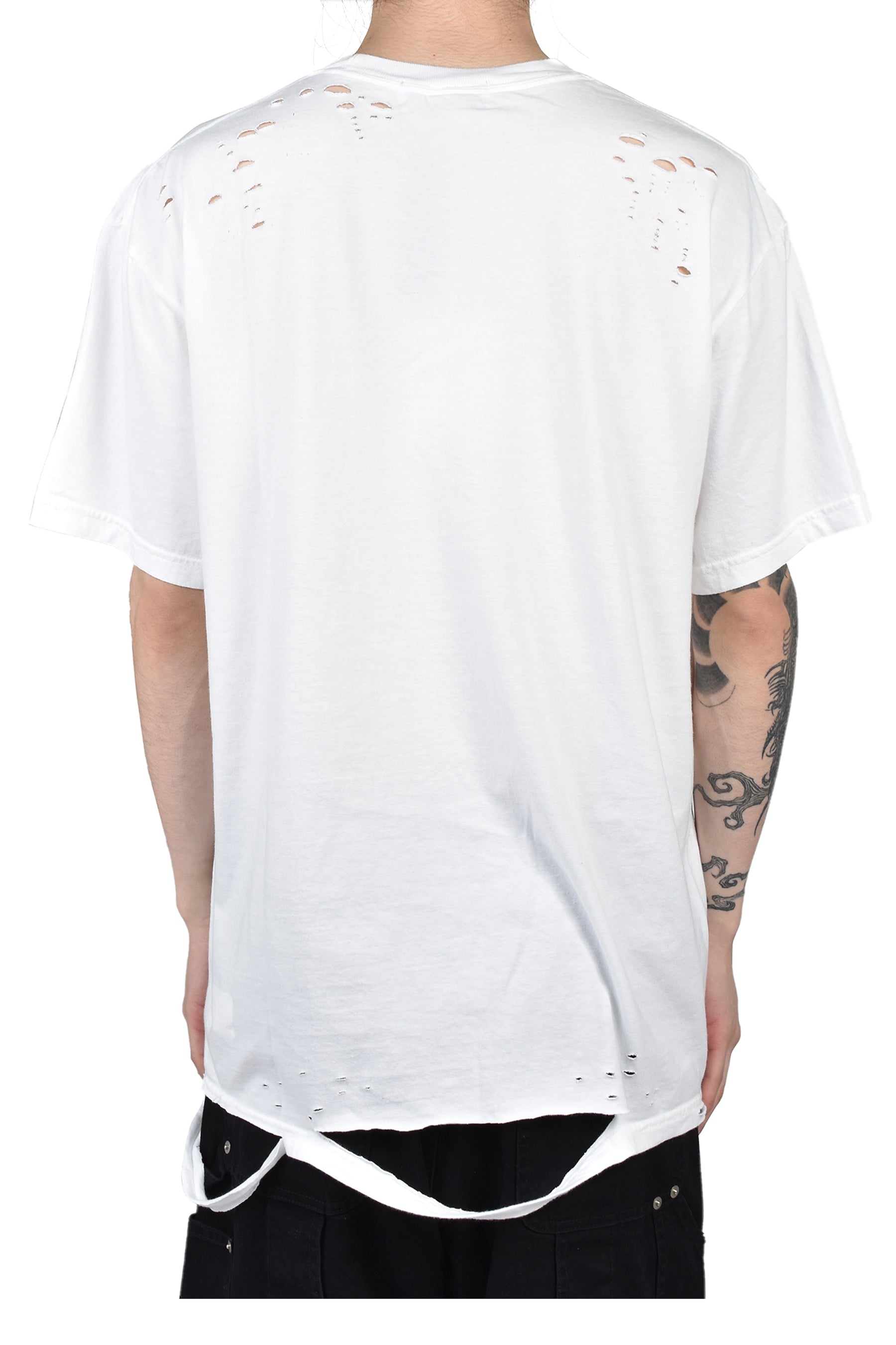 DISTRESSED GRAPHIC T-SHIRT / WHT