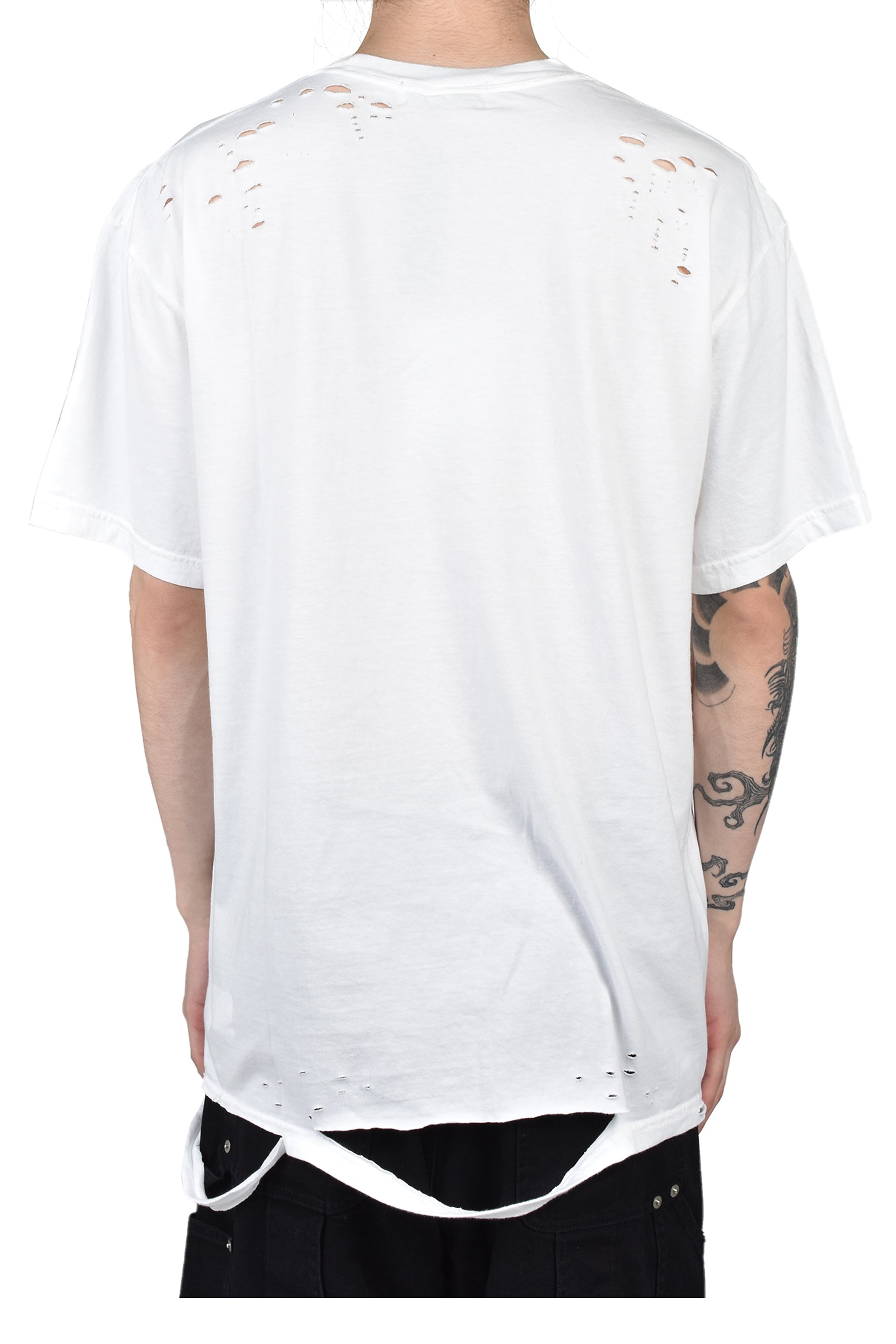 DISTRESSED GRAPHIC T-SHIRT / WHT