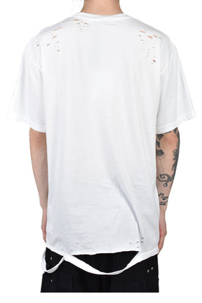 DISTRESSED GRAPHIC T-SHIRT / WHT