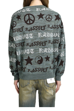 FAIRISLE KNIT SWEATER / GRY GRN