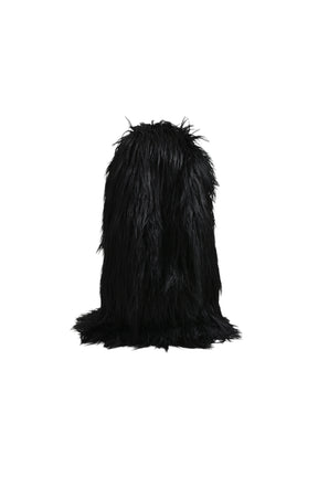 HAIRY FUR BALACLAVA / BLK