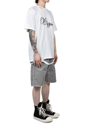 DOUBLE KNEE MOTION PLEAT CANVAS SHORT PANTS(EXCLUSIVE) / GRY