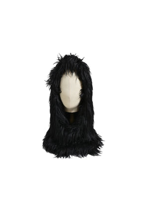 HAIRY FUR BALACLAVA / BLK