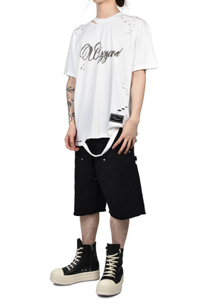 DISTRESSED GRAPHIC T-SHIRT / WHT