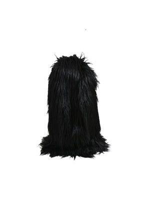 HAIRY FUR BALACLAVA / BLK