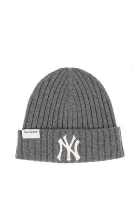 HERITAGE YANKEES SERIF CASHMERE BEANIE / DARK GRY