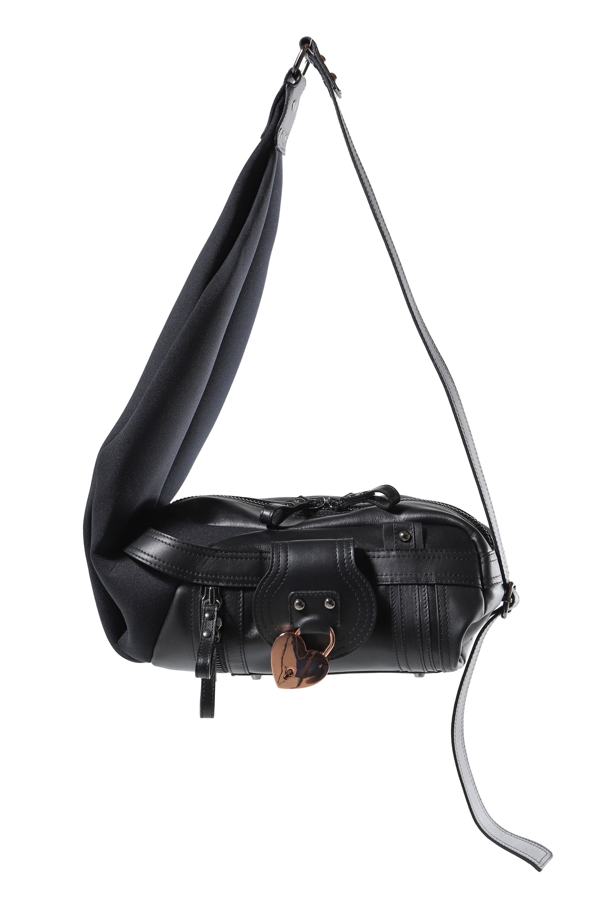 MINI NEOPRENE LEATHER BAG / BLK