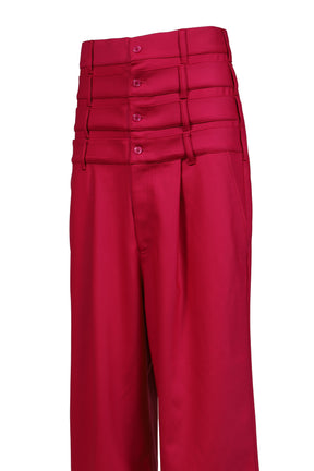 4 WAIST TAILORED TROUSERS / FUCHSIA