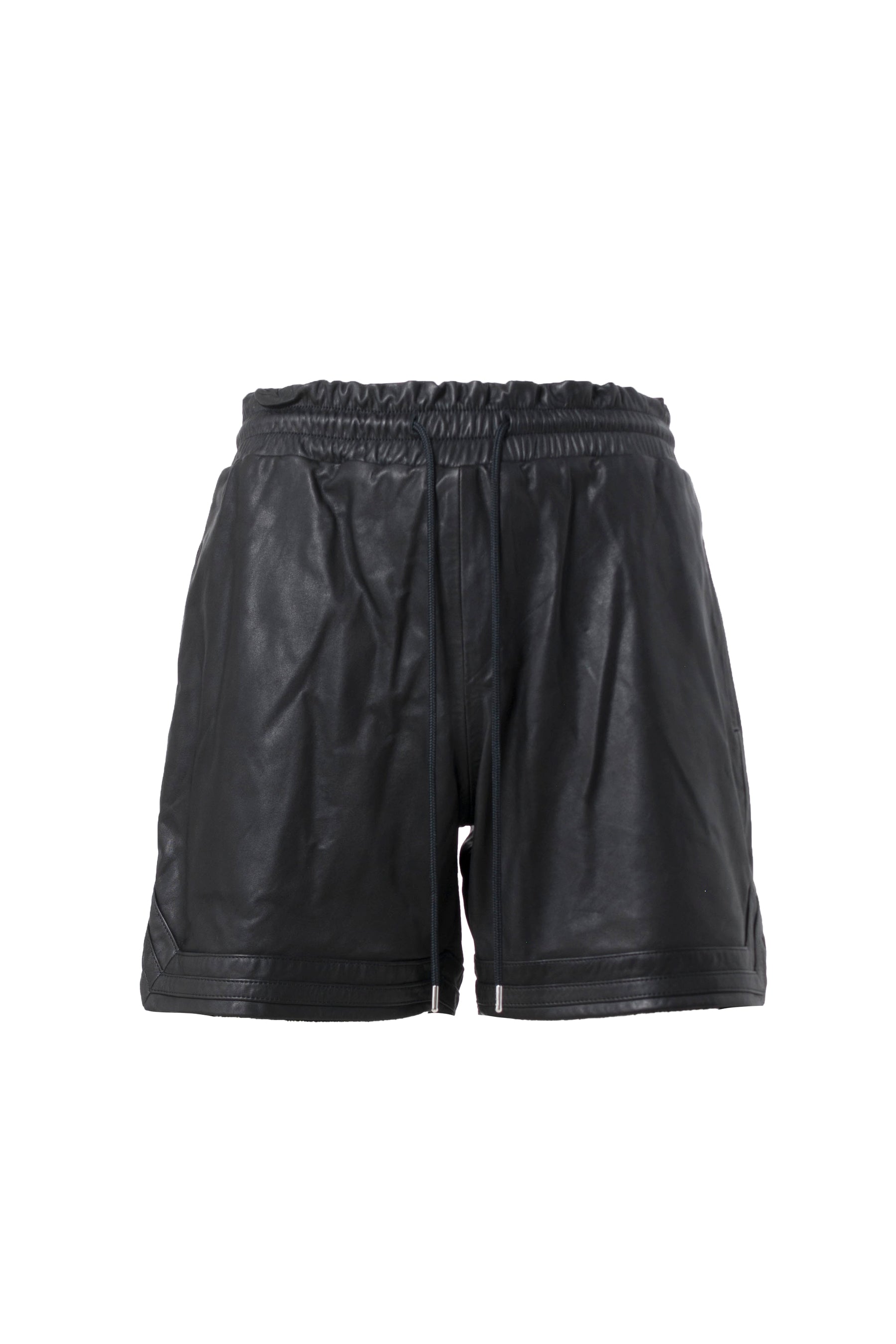 LAIDBACK レイドバック SS23 LEATHER BASKET SHORTS / BLK -NUBIAN