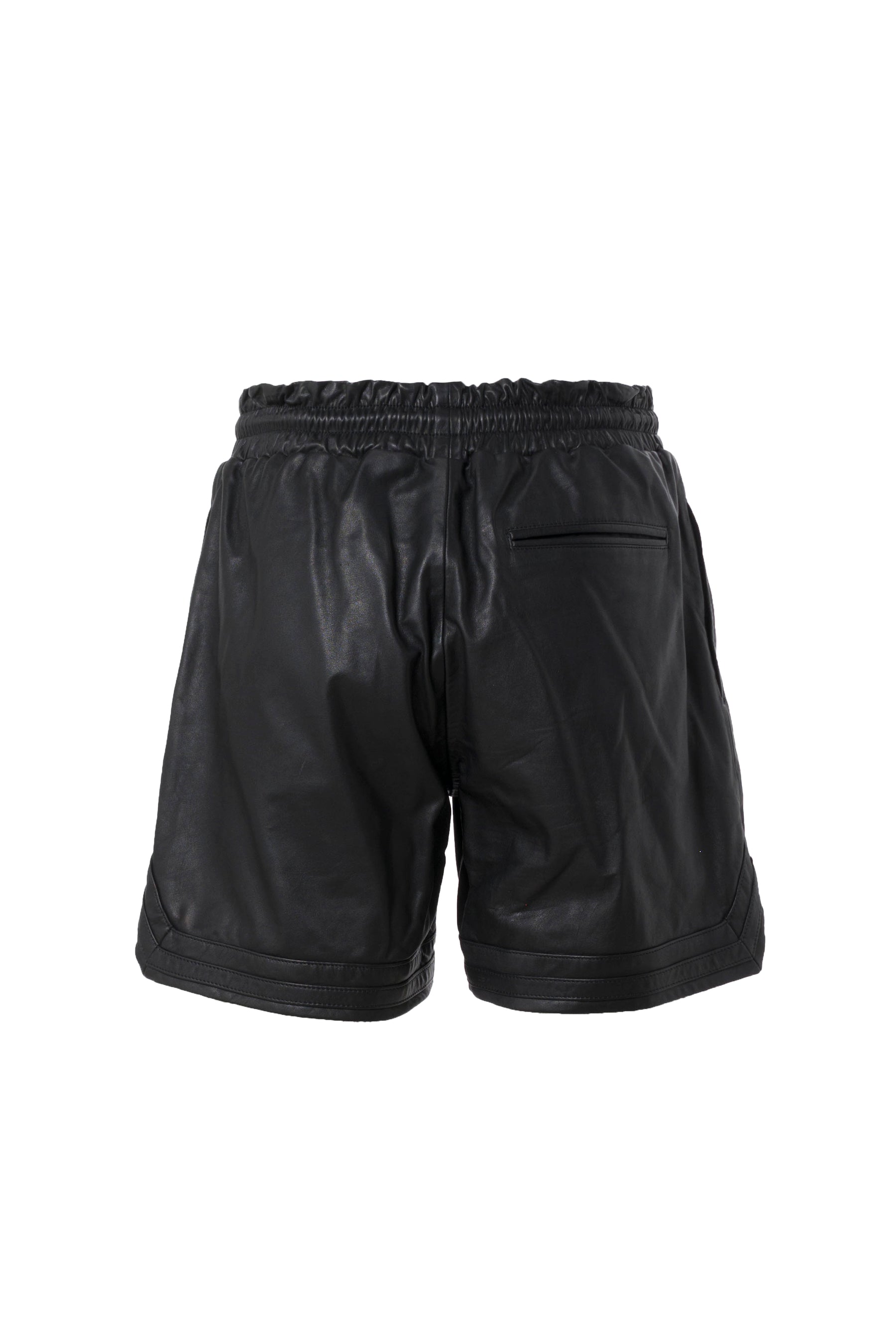 LAIDBACK レイドバック SS23 LEATHER BASKET SHORTS / BLK -NUBIAN