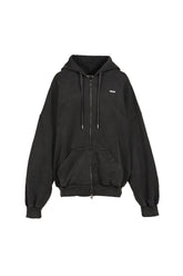 SHOULDERLESS HOODIE AV-LOGO BLACK / BLK