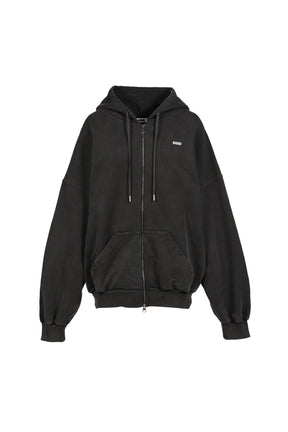 SHOULDERLESS HOODIE AV-LOGO BLACK / BLK