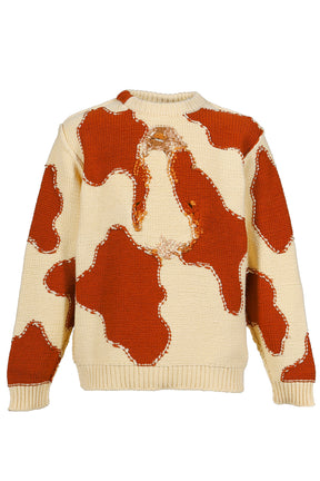 doublet ACTING COW KNIT PULLOVER / WHT