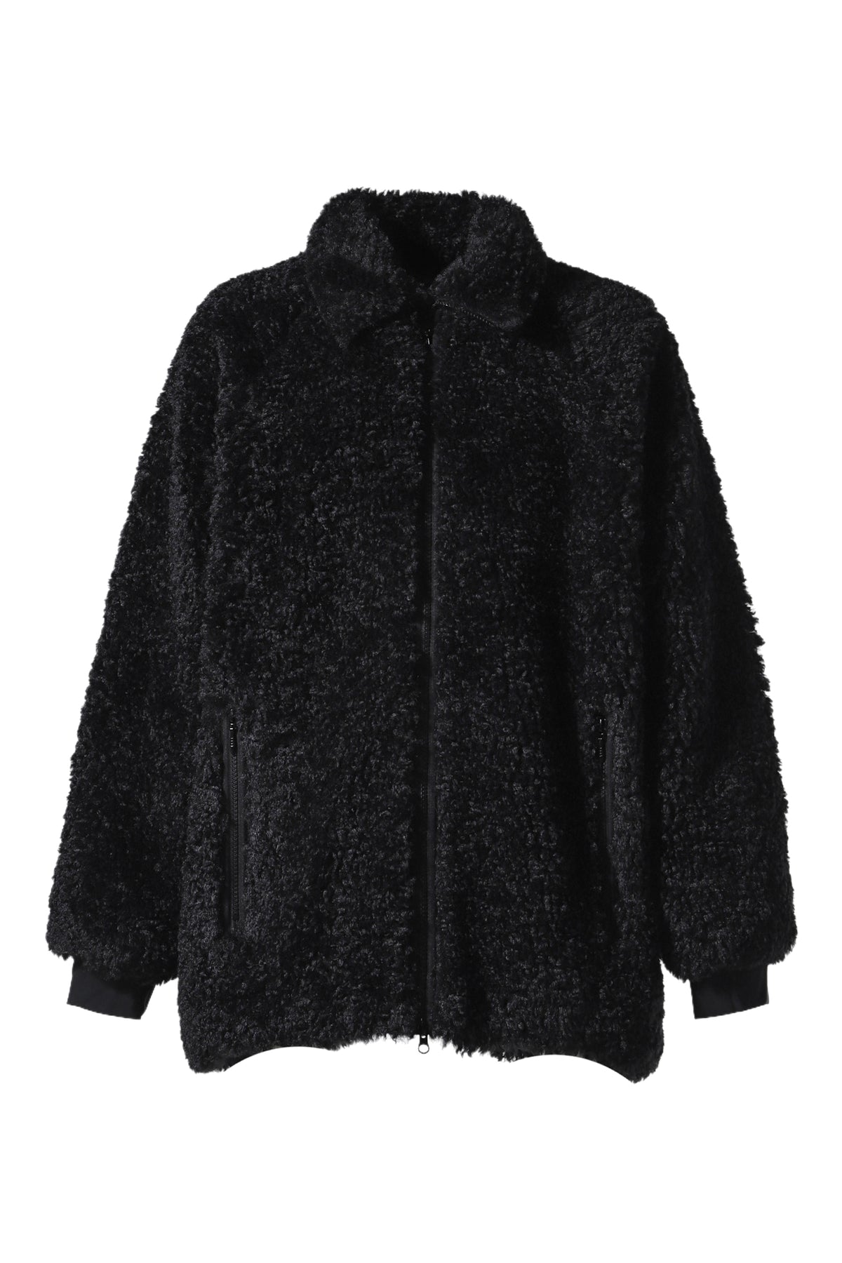 S.C.FUR JACKET - POLY CURLY FUR / BLK