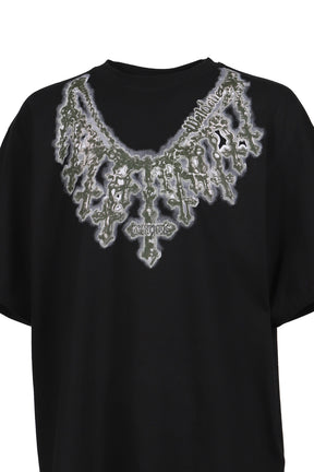 CROSS NECKLACE T-SHIRT / BLK
