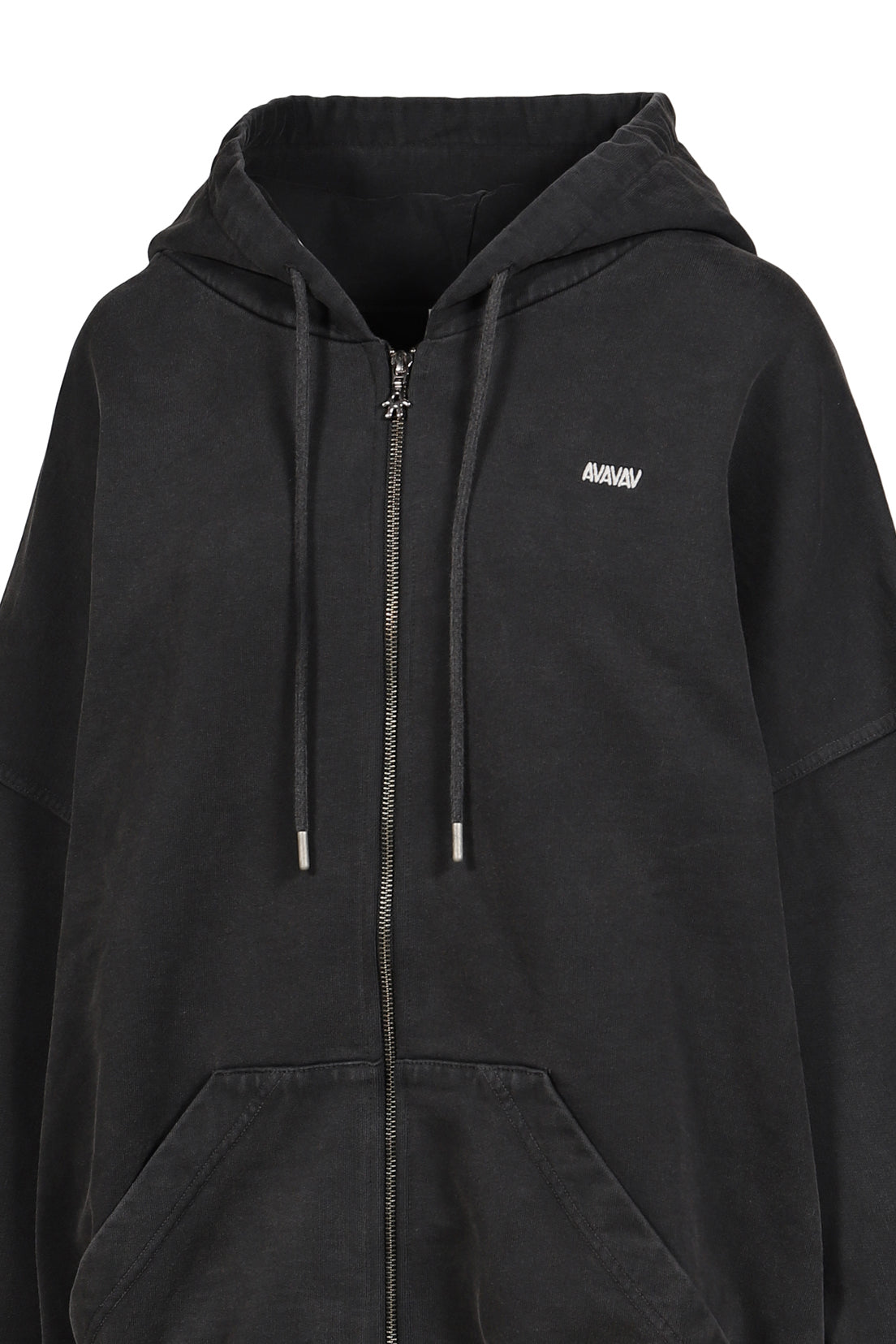 SHOULDERLESS HOODIE AV-LOGO BLACK / BLK