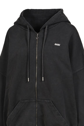 SHOULDERLESS HOODIE AV-LOGO BLACK / BLK