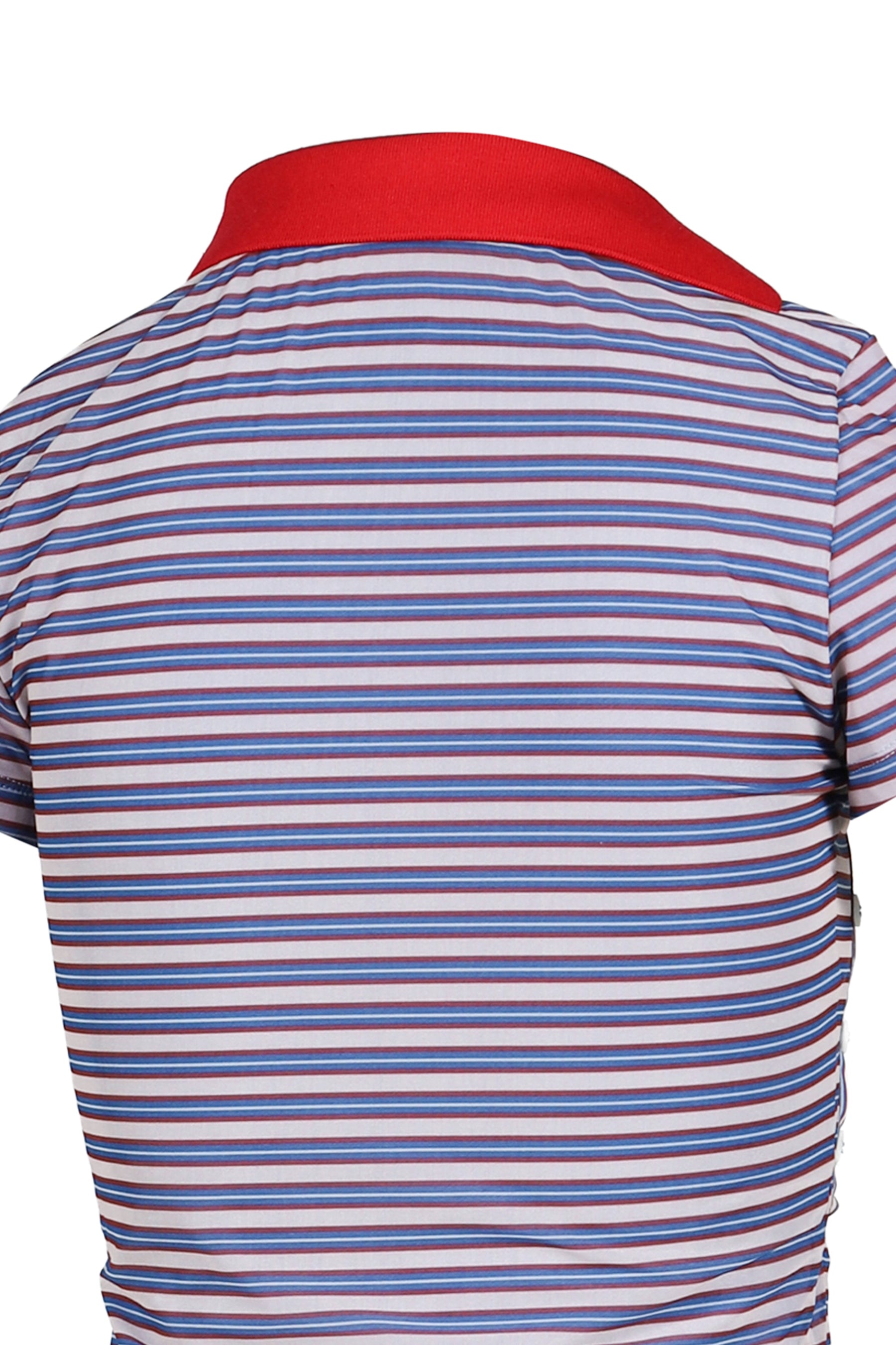 STRIPED DOUBLE-LAYERED POLO SHIRT / RED