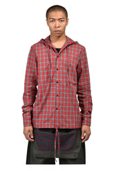 HOODED SHIRT / RED